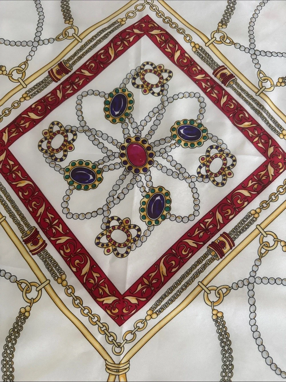 Vintage Hermes Paris 100% silk scarf